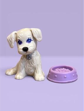 Littlest Pet Shop LPS 1993 Kenner Splash Happy Puppy with Bowl